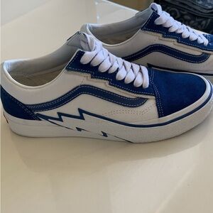 Blue and White Sneakers
